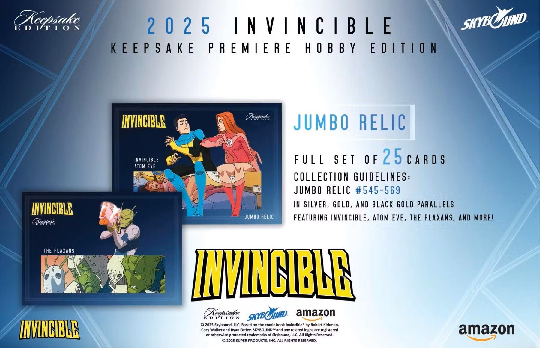Keepsake Invincible Premiere Edition Hobby Box (Keepsake Trading Cards 2025) | Columbia Sports Cards - Columbia Hobby - Sports Card Boxes - Toploaders - Card Savers