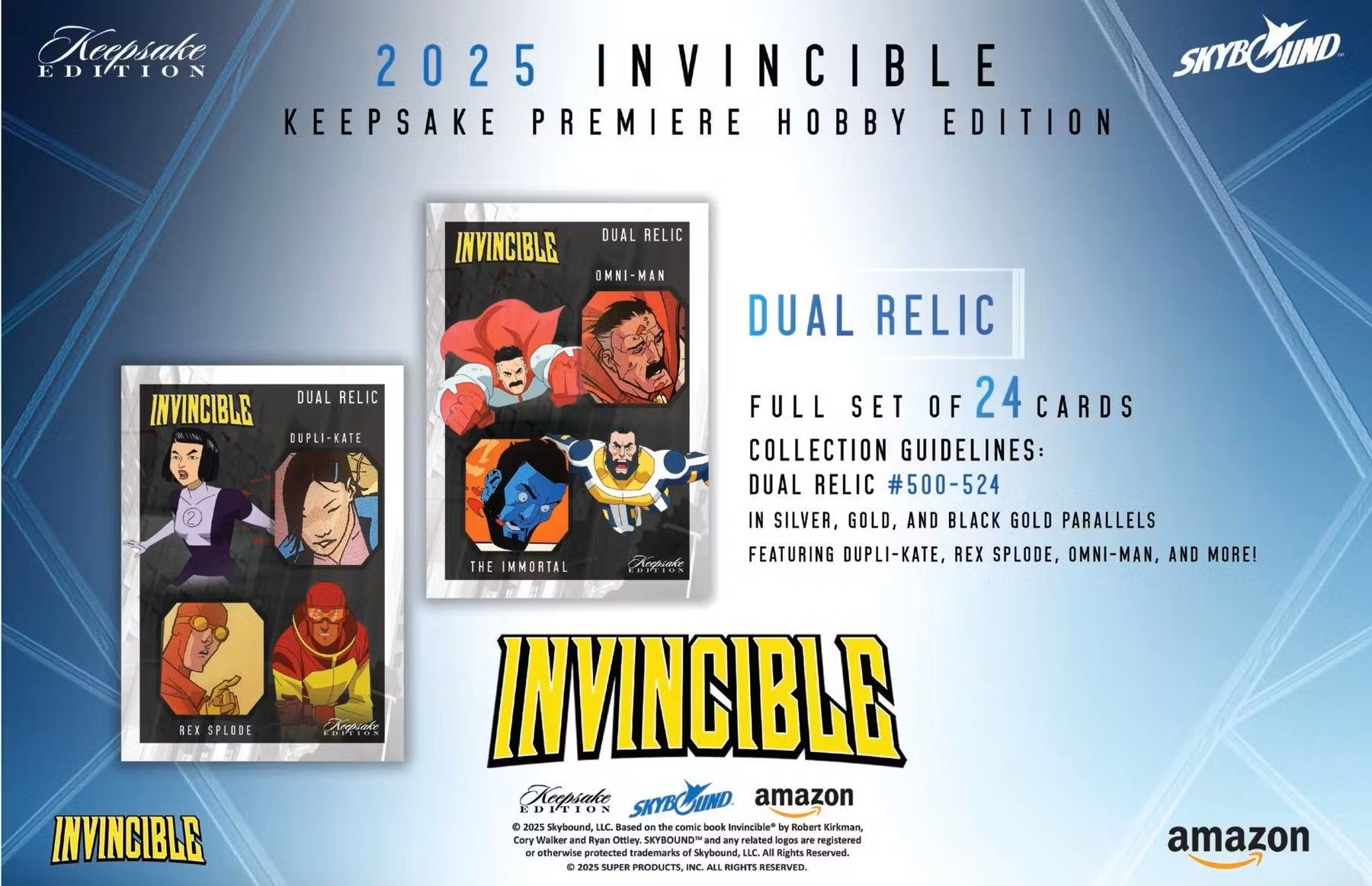 Keepsake Invincible Premiere Edition Hobby Box (Keepsake Trading Cards 2025) | Columbia Sports Cards - Columbia Hobby - Sports Card Boxes - Toploaders - Card Savers
