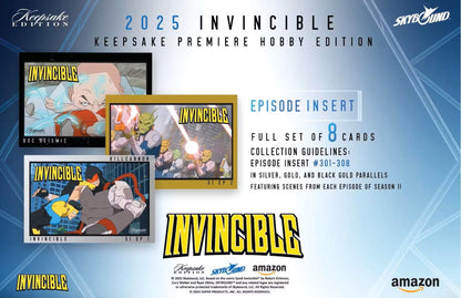 Keepsake Invincible Premiere Edition Hobby Box (Keepsake Trading Cards 2025) | Columbia Sports Cards - Columbia Hobby - Sports Card Boxes - Toploaders - Card Savers
