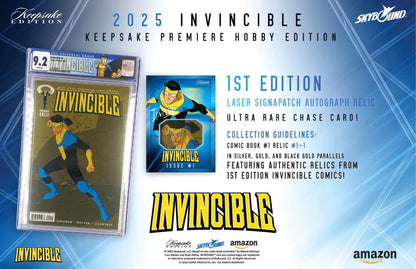 Keepsake Invincible Premiere Edition Hobby Box (Keepsake Trading Cards 2025) | Columbia Sports Cards - Columbia Hobby - Sports Card Boxes - Toploaders - Card Savers