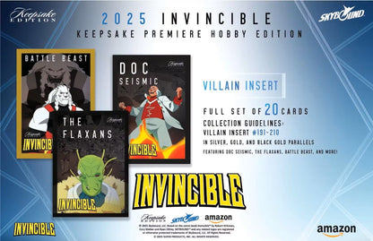 Keepsake Invincible Premiere Edition Hobby Box (Keepsake Trading Cards 2025) | Columbia Sports Cards - Columbia Hobby - Sports Card Boxes - Toploaders - Card Savers