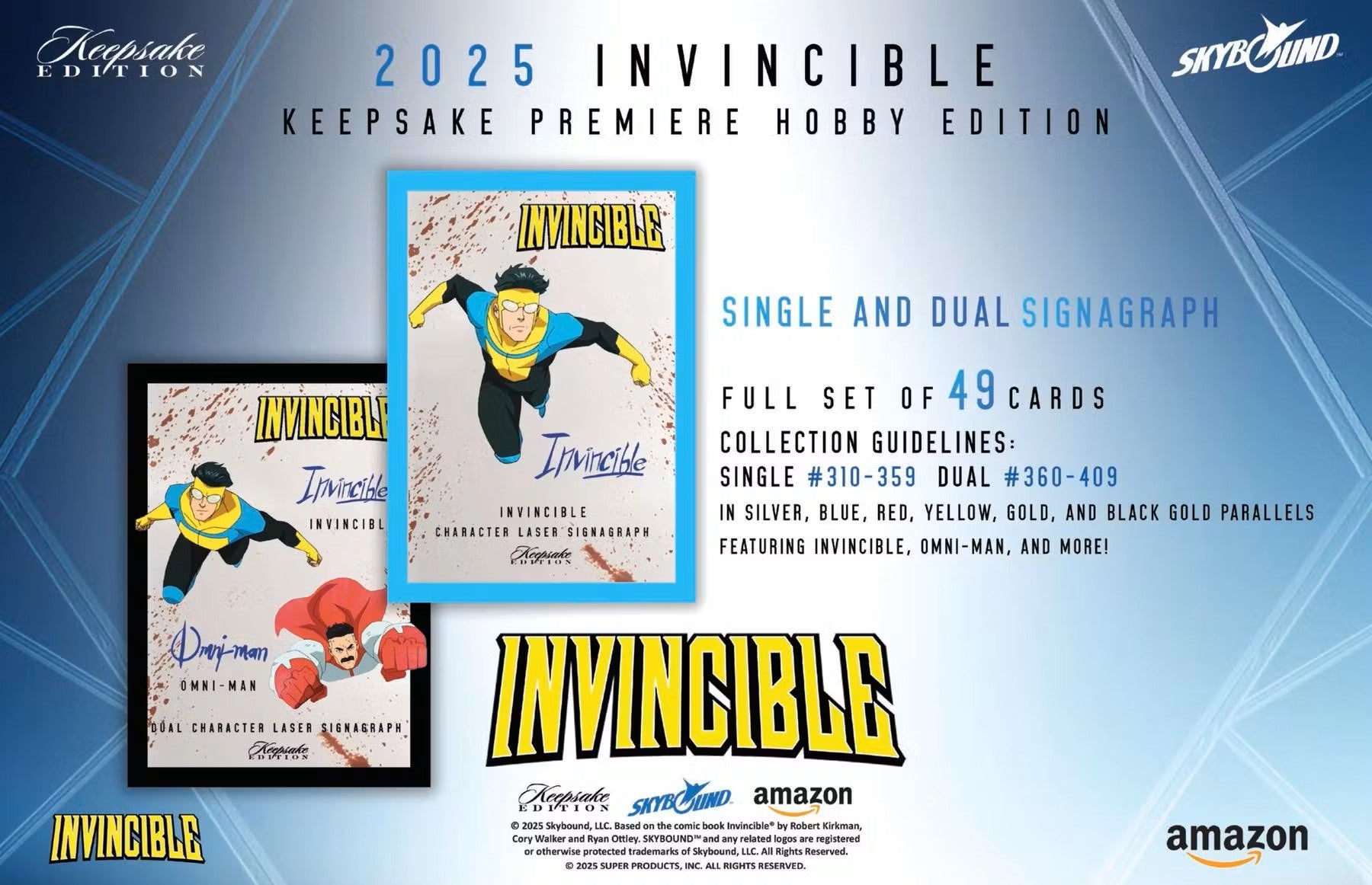 Keepsake Invincible Premiere Edition Hobby Box (Keepsake Trading Cards 2025) | Columbia Sports Cards - Columbia Hobby - Sports Card Boxes - Toploaders - Card Savers