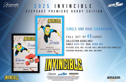 Keepsake Invincible Premiere Edition Hobby Box (Keepsake Trading Cards 2025) | Columbia Sports Cards - Columbia Hobby - Sports Card Boxes - Toploaders - Card Savers