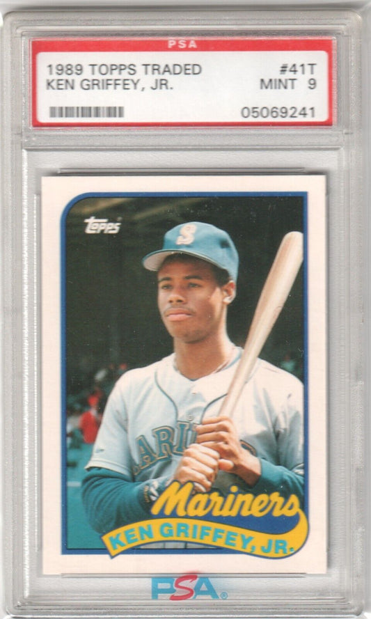 KEN GRIFFEY JR 1989 Topps Traded RC Rookie #41T PSA 9 MINT - MARINERS - Columbia Hobby - Sports Card Boxes - Toploaders - Card Savers