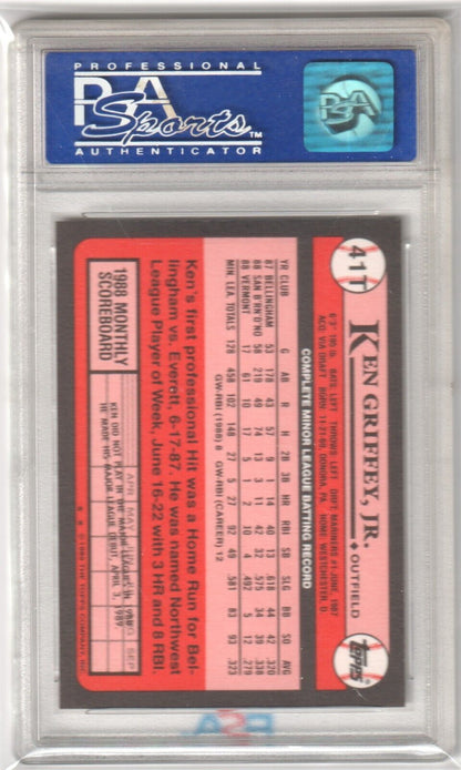 KEN GRIFFEY JR 1989 Topps Traded RC Rookie #41T PSA 9 MINT - MARINERS - Columbia Hobby - Sports Card Boxes - Toploaders - Card Savers