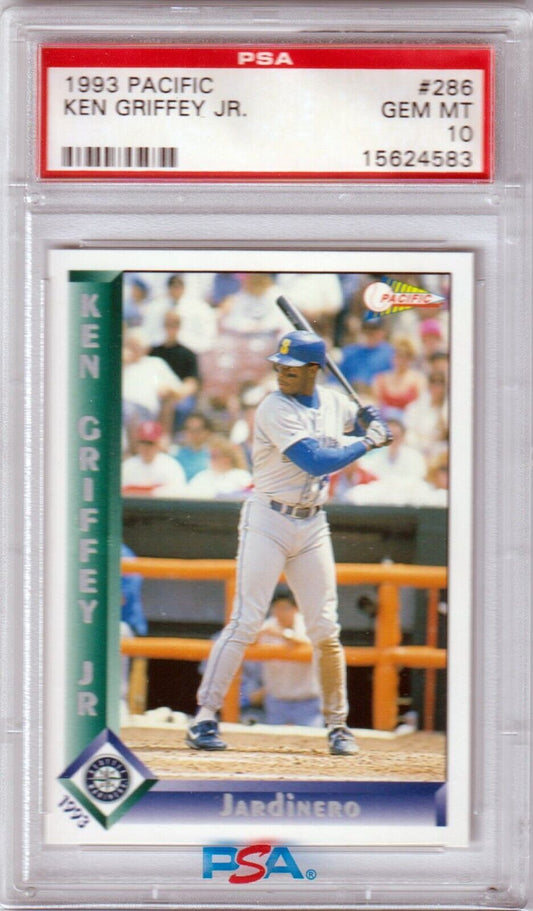 KEN GRIFFEY JR 1993 Pacific Spanish #286 PSA 10 GEM MINT - MARINERS - Columbia Hobby - Sports Card Boxes - Toploaders - Card Savers