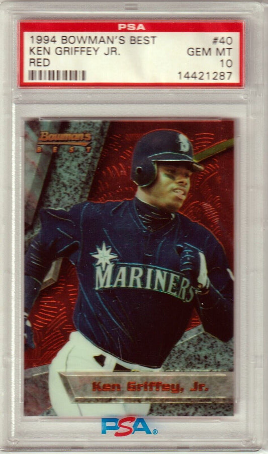 KEN GRIFFEY JR 1994 Bowman's Best Red Parallel #40 PSA 10 GEM MINT - MARINERS - Columbia Hobby - Sports Card Boxes - Toploaders - Card Savers