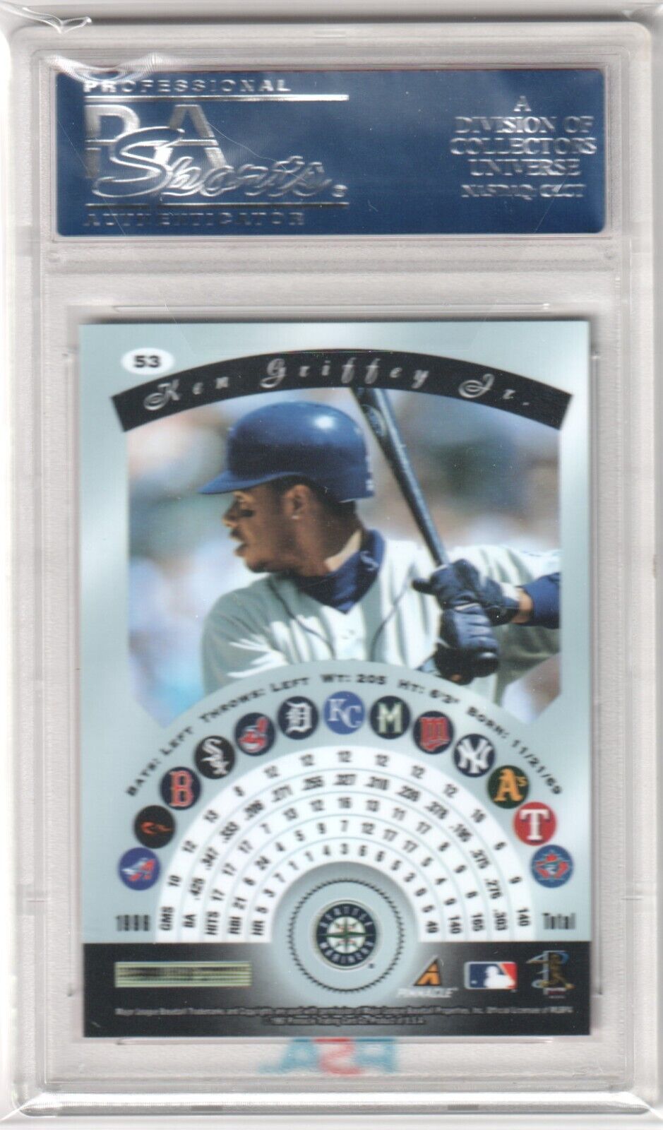 KEN GRIFFEY JR 1997 Pinnacle Certified Red #53 PSA 10 GEM MINT - MARINERS - Columbia Hobby - Sports Card Boxes - Toploaders - Card Savers