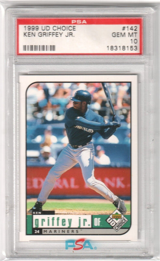 KEN GRIFFEY JR 1999 Upper Deck Choice #142 PSA 10 GEM MINT - MARINERS - Columbia Hobby - Sports Card Boxes - Toploaders - Card Savers