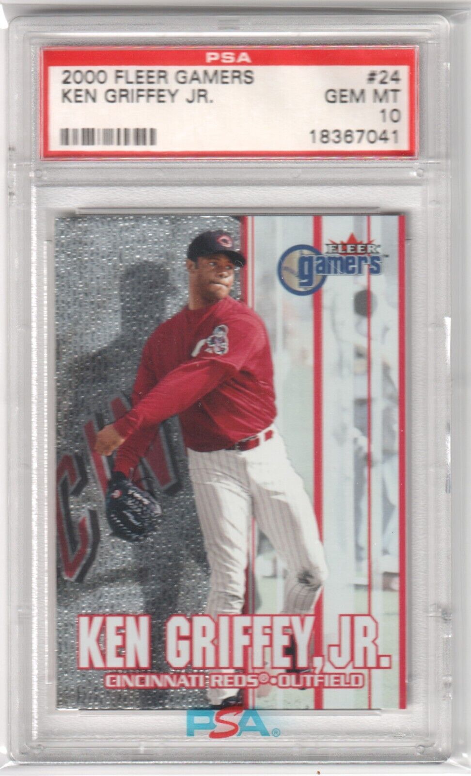 KEN GRIFFEY JR 2000 Fleer Gamers #24 PSA 10 - REDS - Columbia Hobby - Sports Card Boxes - Toploaders - Card Savers