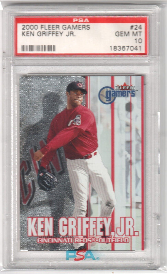 KEN GRIFFEY JR 2000 Fleer Gamers #24 PSA 10 - REDS - Columbia Hobby - Sports Card Boxes - Toploaders - Card Savers