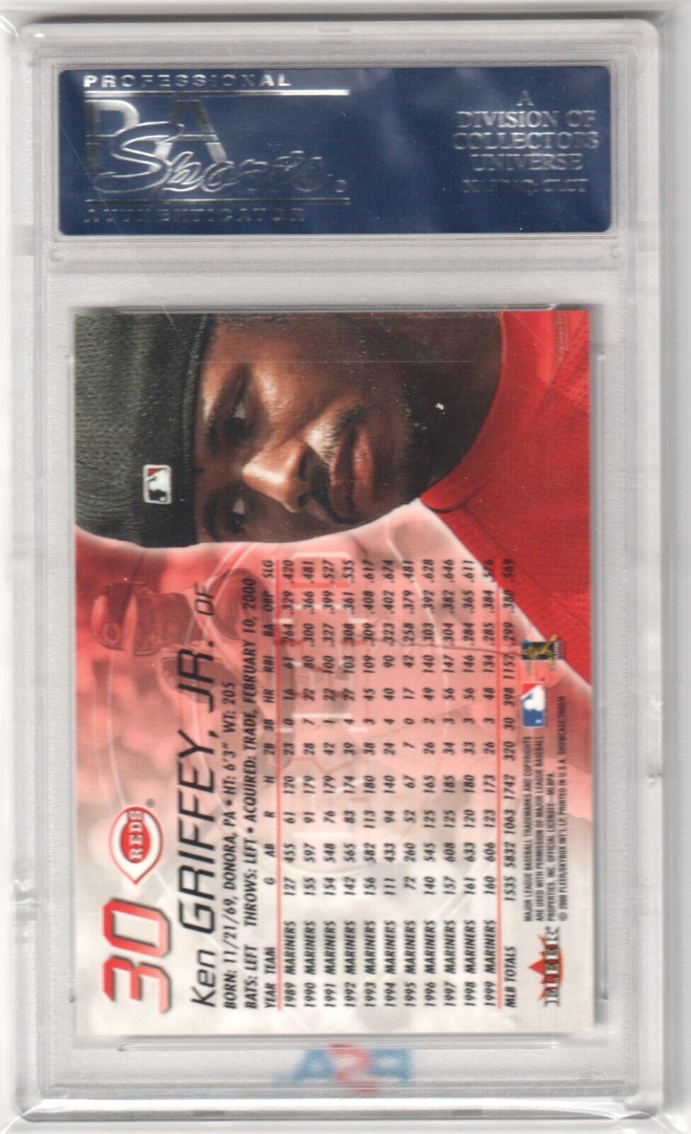 KEN GRIFFEY JR 2000 Fleer Showcase #30 PSA 10 GEM MINT - REDS - Columbia Hobby - Sports Card Boxes - Toploaders - Card Savers