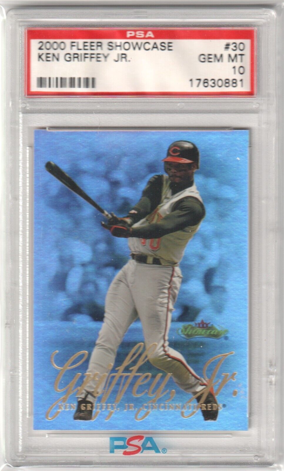 KEN GRIFFEY JR 2000 Fleer Showcase #30 PSA 10 GEM MINT - REDS - Columbia Hobby - Sports Card Boxes - Toploaders - Card Savers