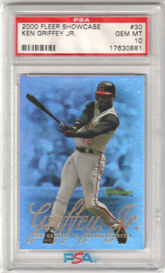 KEN GRIFFEY JR 2000 Fleer Showcase #30 PSA 10 GEM MINT - REDS - Columbia Hobby - Sports Card Boxes - Toploaders - Card Savers