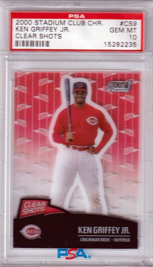 KEN GRIFFEY JR 2000 Topps Stadium Club Chrome Clear Shots PSA 10 GEM MINT POP 20 - Columbia Hobby - Sports Card Boxes - Toploaders - Card Savers