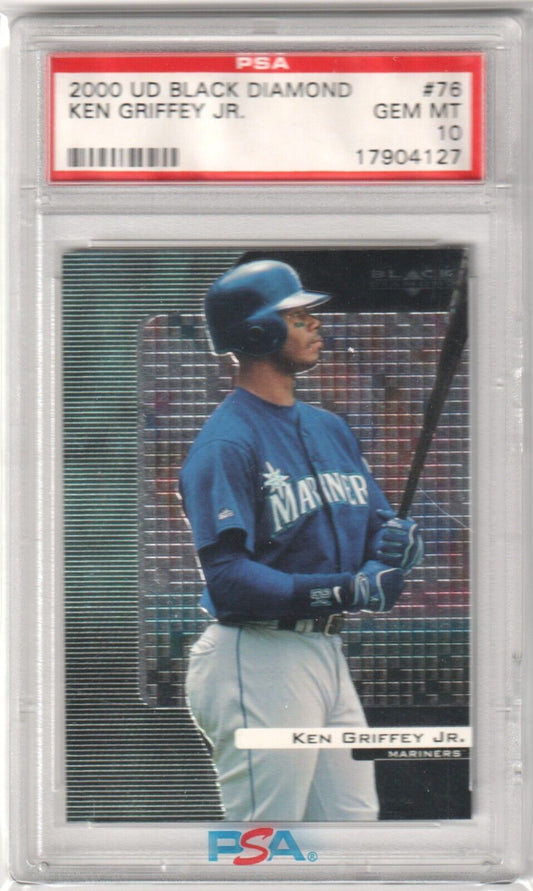 KEN GRIFFEY JR 2000 Upper Deck Black Diamond #76 PSA 10 GEM MINT - MARINERS - Columbia Hobby - Sports Card Boxes - Toploaders - Card Savers