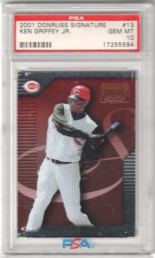 KEN GRIFFEY JR 2001 Donruss Signature #13 PSA 10 GEM MINT - MARINERS Pop 6 - Columbia Hobby - Sports Card Boxes - Toploaders - Card Savers