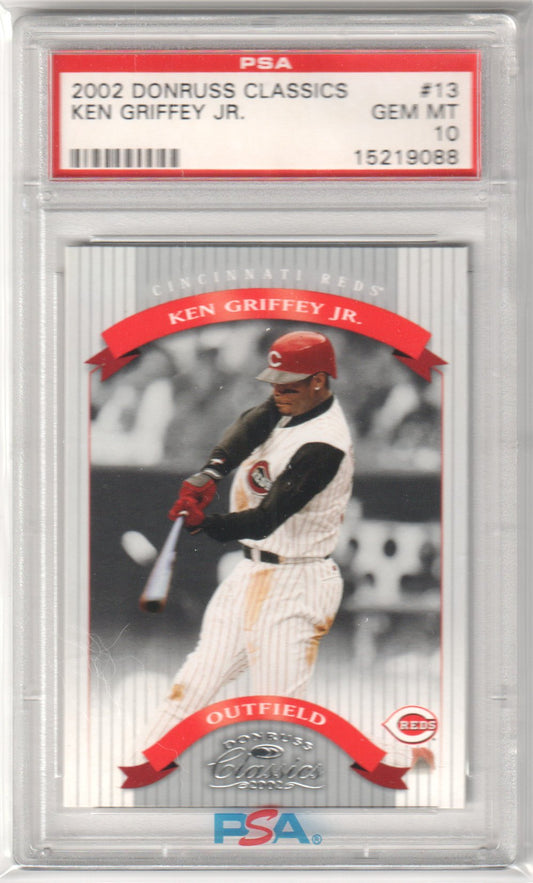 KEN GRIFFEY JR. 2002 Donruss Classics #13 PSA 10 GEM MINT - REDS - Columbia Hobby - Sports Card Boxes - Toploaders - Card Savers
