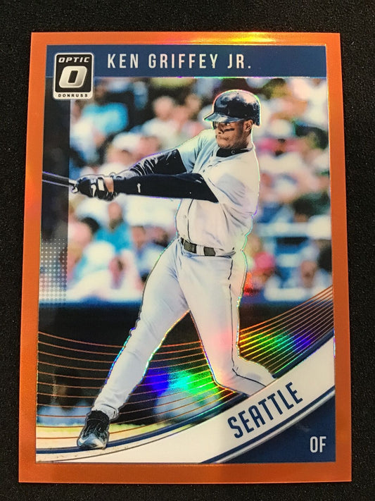 Ken Griffey Jr. 2018 Donruss Optic #141 Orange /199 SP Seattle Mariners - Columbia Hobby - Sports Card Boxes - Toploaders - Card Savers