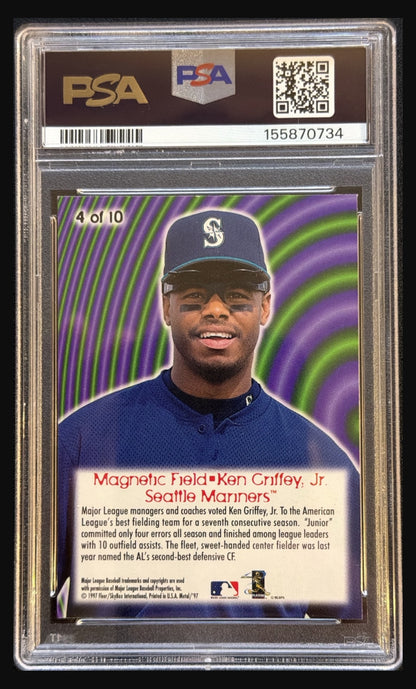 1997 Metal Universe Ken Griffey Jr. #4 Magnetic Field graded PSA 7 trading card - back