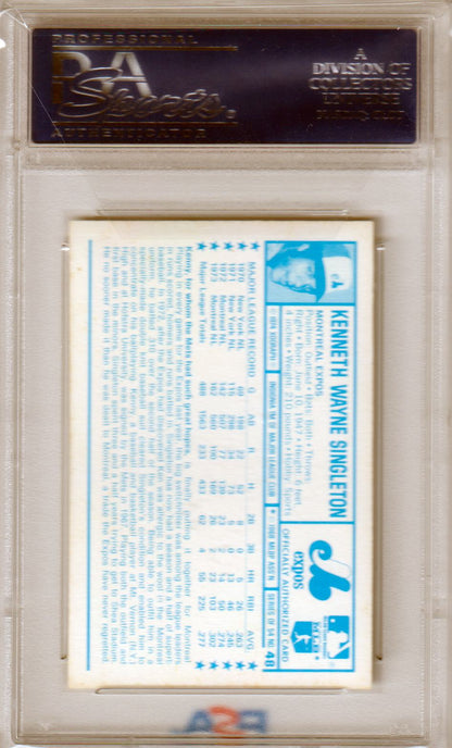KEN SINGLETON 1974 Kellogg's 3 - D Superstars #48 PSA 9 MINT - EXPOS - Columbia Hobby - Sports Card Boxes - Toploaders - Card Savers