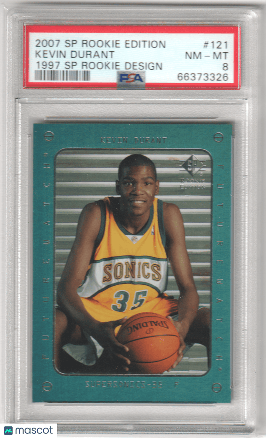 KEVIN DURANT 2007 Upper Deck SP Rookie RC Edition 121 1997 Design PSA 8 NM - Columbia Hobby - Sports Card Boxes - Toploaders - Card Savers