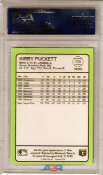 KIRBY PUCKETT 1989 Donruss Baseball's Best #130 PSA 10 GEM MINT - TWINS - Columbia Hobby - Sports Card Boxes - Toploaders - Card Savers