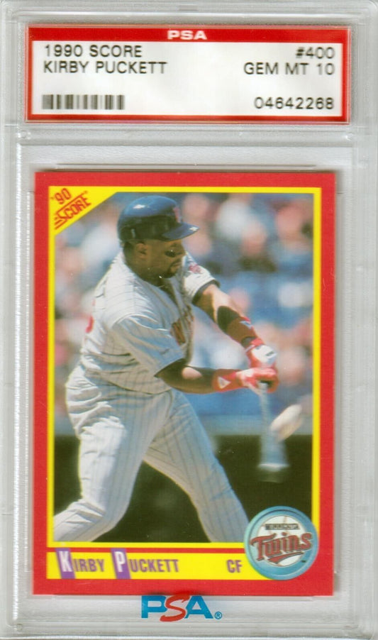 KIRBY PUCKETT 1990 Score #400 PSA 10 GEM MINT - TWINS - Columbia Hobby - Sports Card Boxes - Toploaders - Card Savers