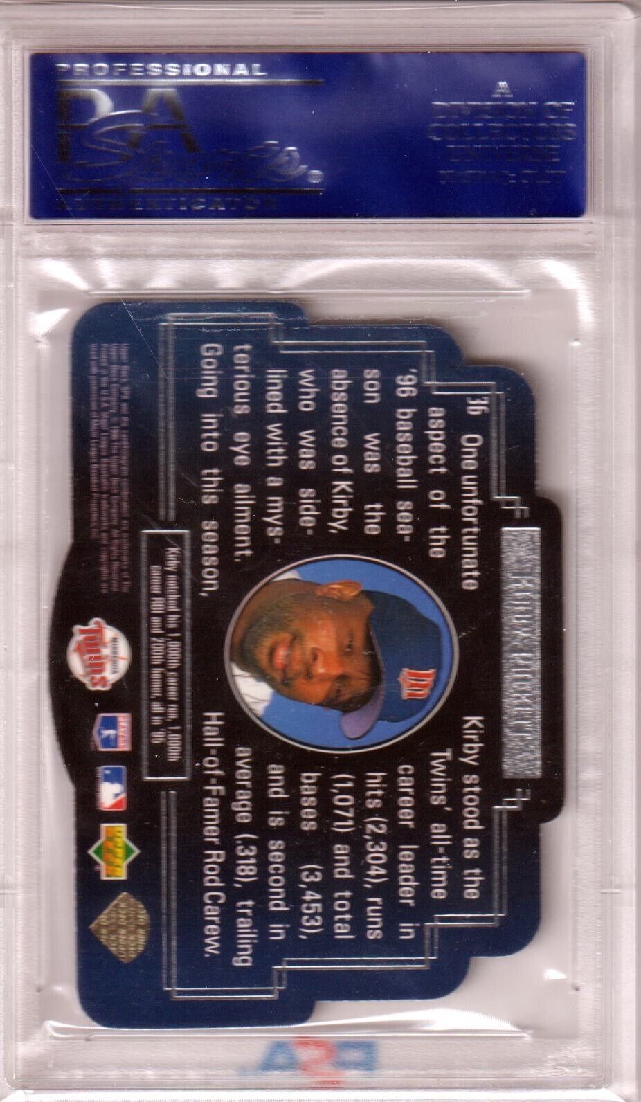 KIRBY PUCKETT 1996 Upper Deck SPx #36 PSA 10 GEM MINT - TWINS - Columbia Hobby - Sports Card Boxes - Toploaders - Card Savers