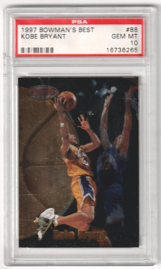 KOBE BRYANT 1997 - 98 Bowman's Best #88 - PSA Gem Mint 10 - LAKERS - Columbia Hobby - Sports Card Boxes - Toploaders - Card Savers