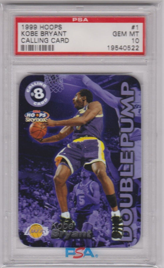 KOBE BRYANT 1999 - 00 Skybox Hoops Calling Card #1 PSA 10 GEM MINT - LAKERS GOAT - Columbia Hobby - Sports Card Boxes - Toploaders - Card Savers