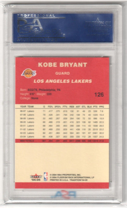 KOBE BRYANT 2004 - 05 Fleer Tradition #126 PSA 10 GEM MINT - LAKERS - Columbia Hobby - Sports Card Boxes - Toploaders - Card Savers