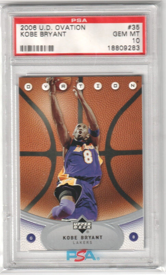 KOBE BRYANT 2006 - 07 Upper Deck Ovation #35 PSA 10 GEM MINT - LAKERS - Columbia Hobby - Sports Card Boxes - Toploaders - Card Savers