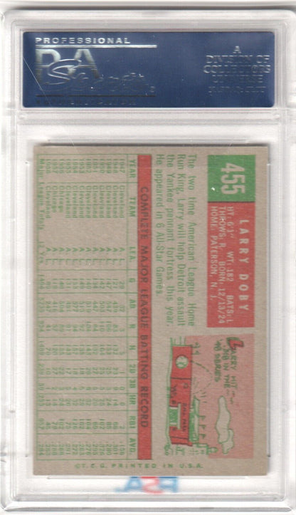 LARRY DOBY 1959 Topps #455 PSA 6 EX - MT - TIGERS - Columbia Hobby - Sports Card Boxes - Toploaders - Card Savers