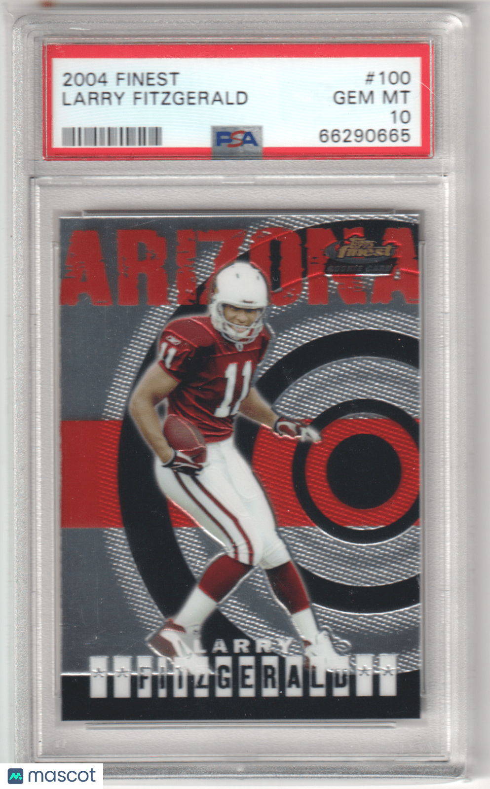 LARRY FITZGERALD 2004 Topps Finest RC Rookie 100 PSA 10 GEM MINT - CARDINALS - Columbia Hobby - Sports Card Boxes - Toploaders - Card Savers