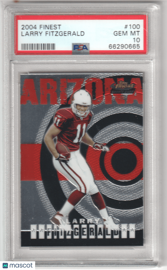 LARRY FITZGERALD 2004 Topps Finest RC Rookie 100 PSA 10 GEM MINT - CARDINALS - Columbia Hobby - Sports Card Boxes - Toploaders - Card Savers