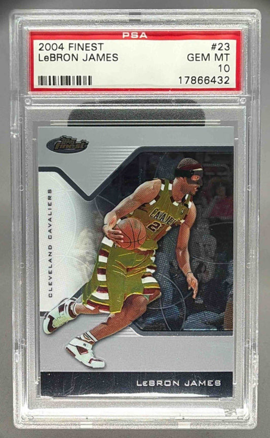 LEBRON JAMES 2004 TOPPS FINEST PSA 10 - CAVALIERS - Columbia Hobby - Sports Card Boxes - Toploaders - Card Savers