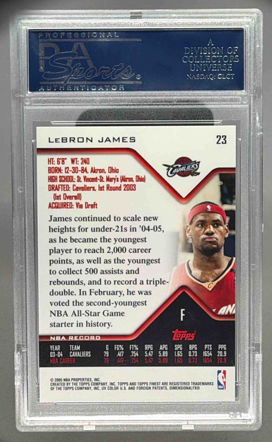 LEBRON JAMES 2004 TOPPS FINEST PSA 10 - CAVALIERS - Columbia Hobby - Sports Card Boxes - Toploaders - Card Savers