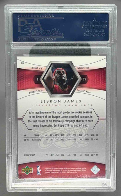 LEBRON JAMES 2004 UPPER DECK SP AUTHENTIC PSA 10 GEM MINT - CAVALIERS LAKERS - Columbia Hobby - Sports Card Boxes - Toploaders - Card Savers