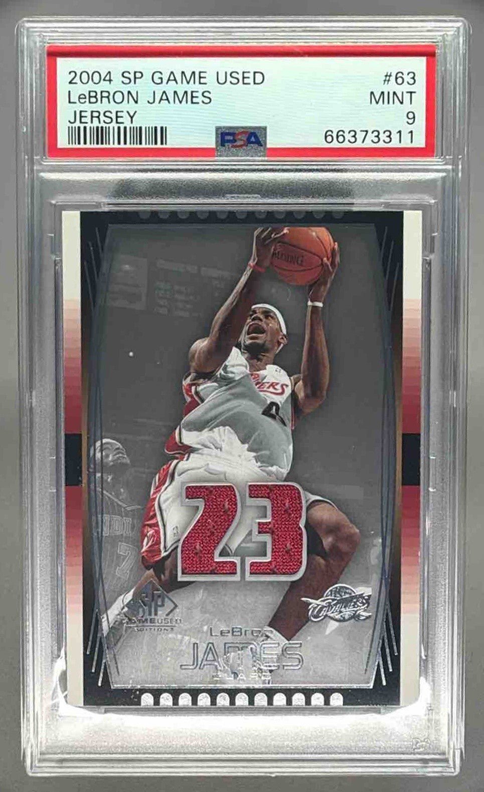 LEBRON JAMES 2004 UPPER DECK SP GAME USED JERSEY PSA 9 MINT - CAVALIERS - Columbia Hobby - Sports Card Boxes - Toploaders - Card Savers