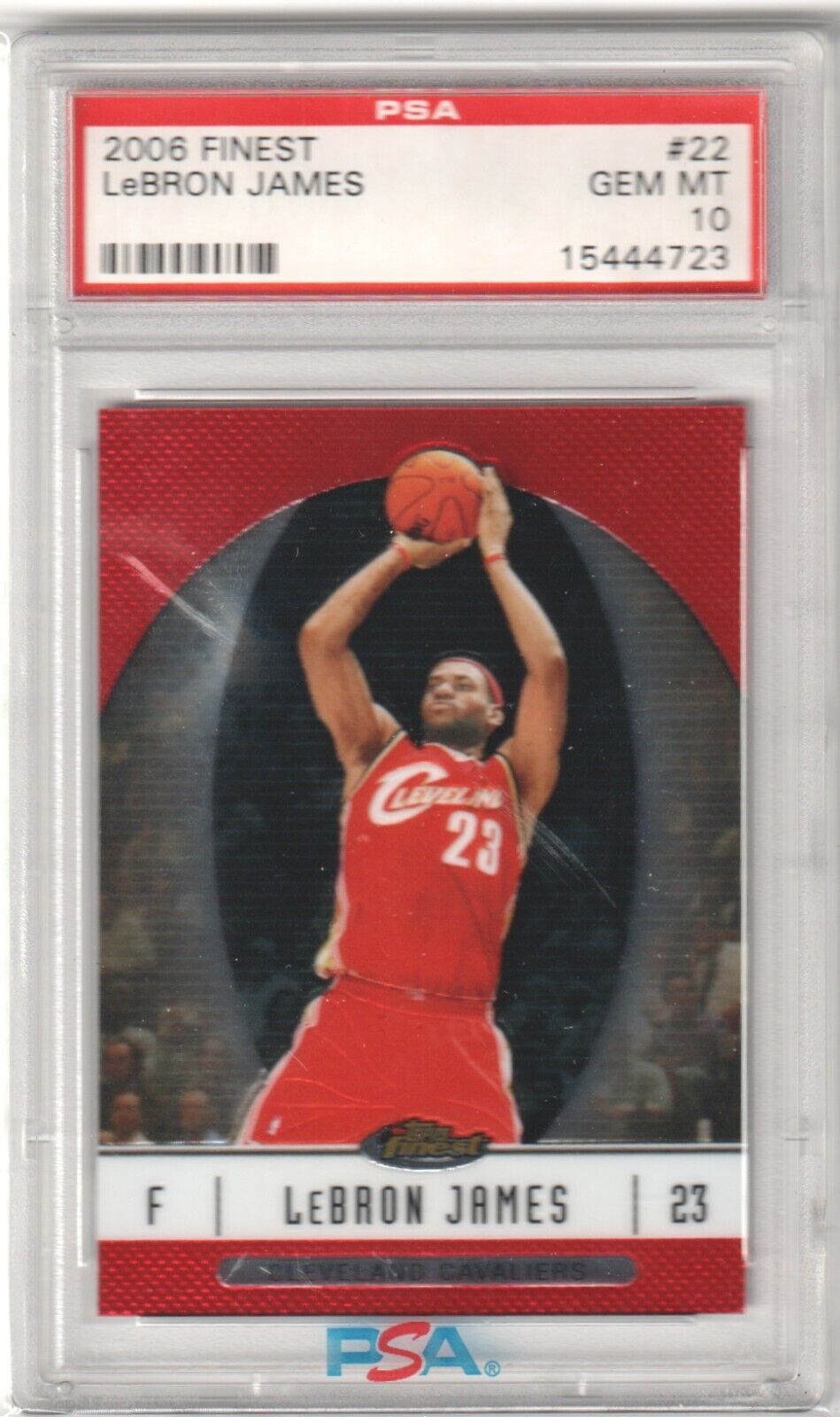 LEBRON JAMES 2006 - 07 Topps Finest #22 PSA 10 GEM MINT - CAVALIERS LAKERS - Columbia Hobby - Sports Card Boxes - Toploaders - Card Savers