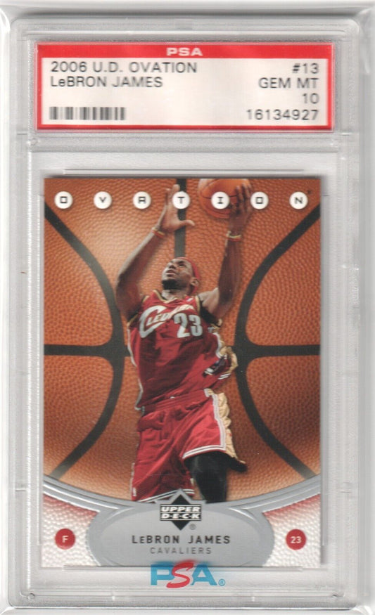 LEBRON JAMES 2006 - 07 Upper Deck Ovation #113 PSA 10 - LAKERS - Columbia Hobby - Sports Card Boxes - Toploaders - Card Savers