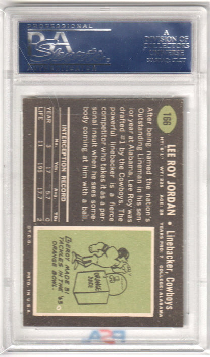 LEE ROY JORDAN 1969 Topps 166 PSA 7 NM - COWBOYS - Columbia Hobby - Sports Card Boxes - Toploaders - Card Savers
