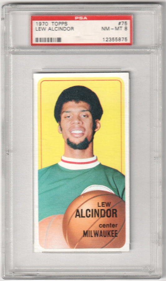 LEW ALCINDOR KAREEM ABDUL - JABBAR 1970 Topps #75 PSA 8 NM - MT - Columbia Hobby - Sports Card Boxes - Toploaders - Card Savers