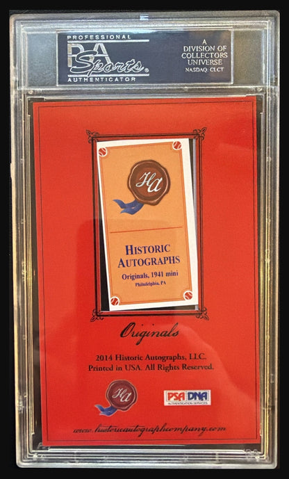 2014 Historic Autographs Originals 1941 Mini Lou Brock autograph #/100 graded PSA/DNA 9 trading card - back