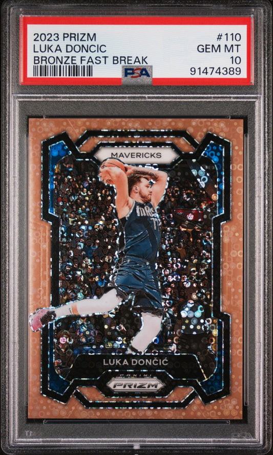 LUKA DONCIC 2023 Panini Prizm #110 Bronze Fast Break PSA 10 GEM MINT LAKERS - Columbia Hobby - Sports Card Boxes - Toploaders - Card Savers
