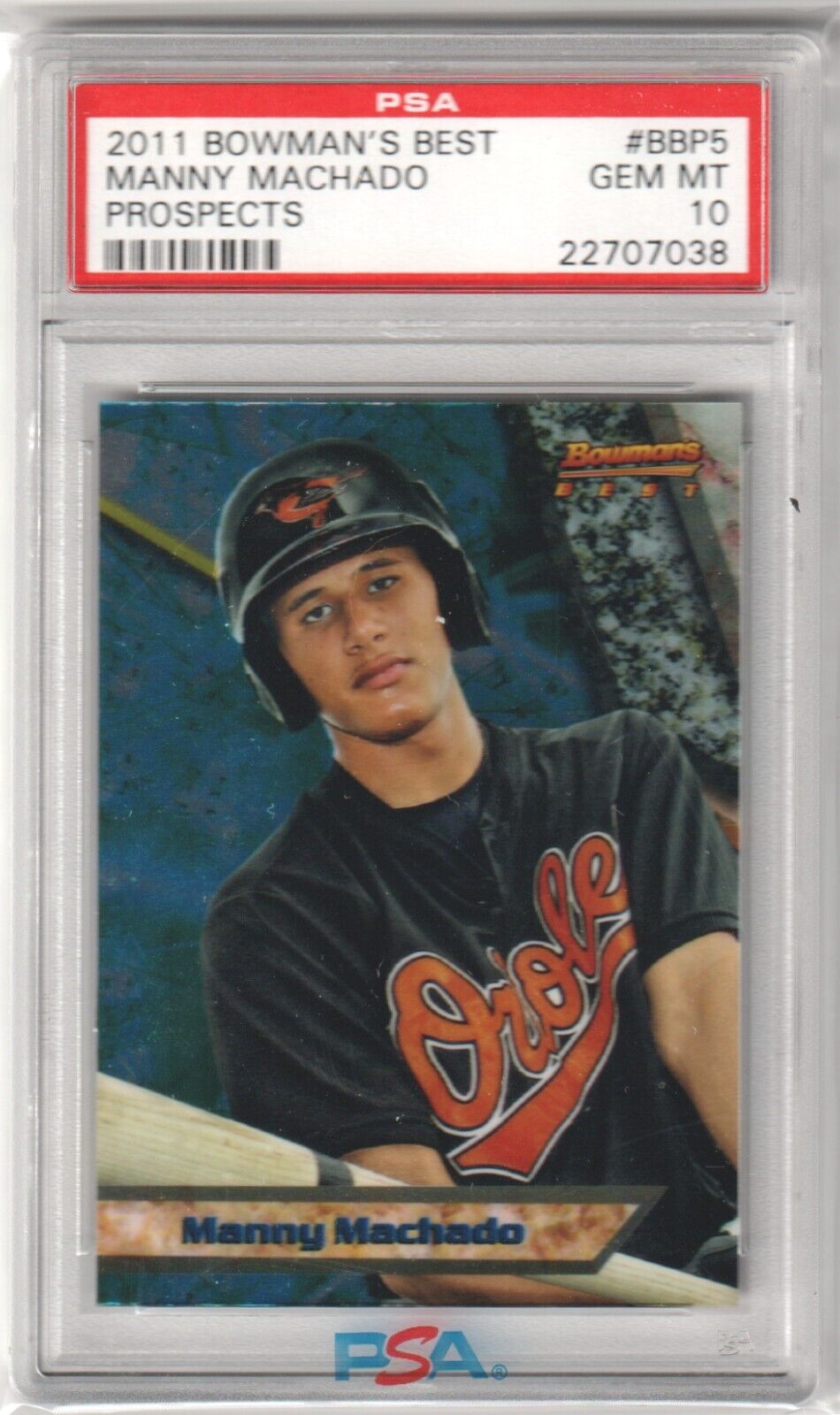 MANNY MACHADO 2011 Bowman's Best Prospects #BBP5 PSA 10 GEM MINT - PADRES - Columbia Hobby - Sports Card Boxes - Toploaders - Card Savers