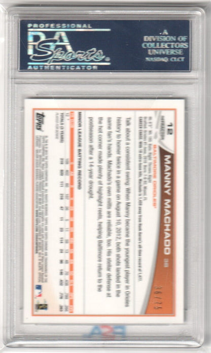 MANNY MACHADO 2013 Topps Chrome Sepia Refractor Rookie RC SP #/75 PSA 9 MINT - Columbia Hobby - Sports Card Boxes - Toploaders - Card Savers