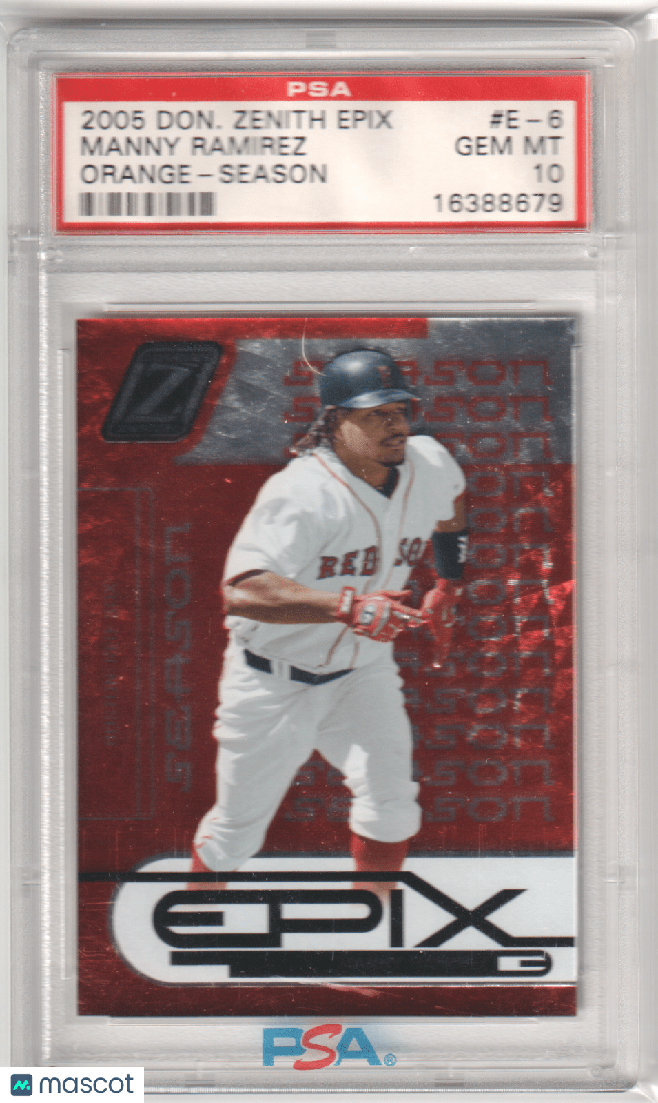MANNY RAMIREZ 2005 Zenith Epix Orange Season /350 PSA 10 GEM MINT RED SOX Pop 1 - Columbia Hobby - Sports Card Boxes - Toploaders - Card Savers
