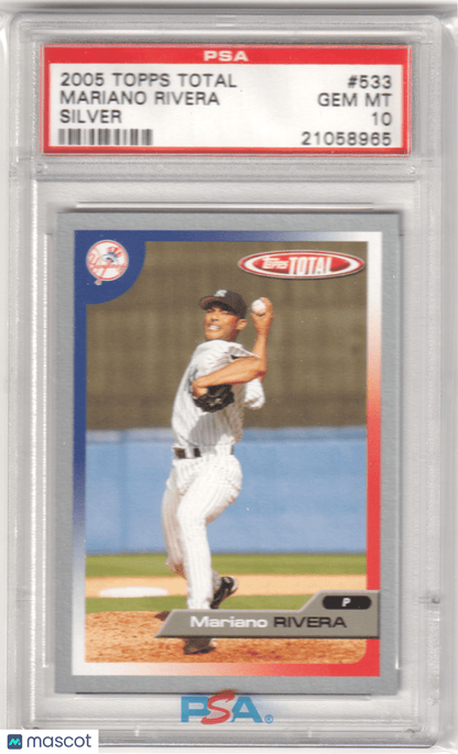 MARIANO RIVERA 2005 Topps Total 533 Silver PSA 10 GEM MINT - YANKEES Pop 3 - Columbia Hobby - Sports Card Boxes - Toploaders - Card Savers